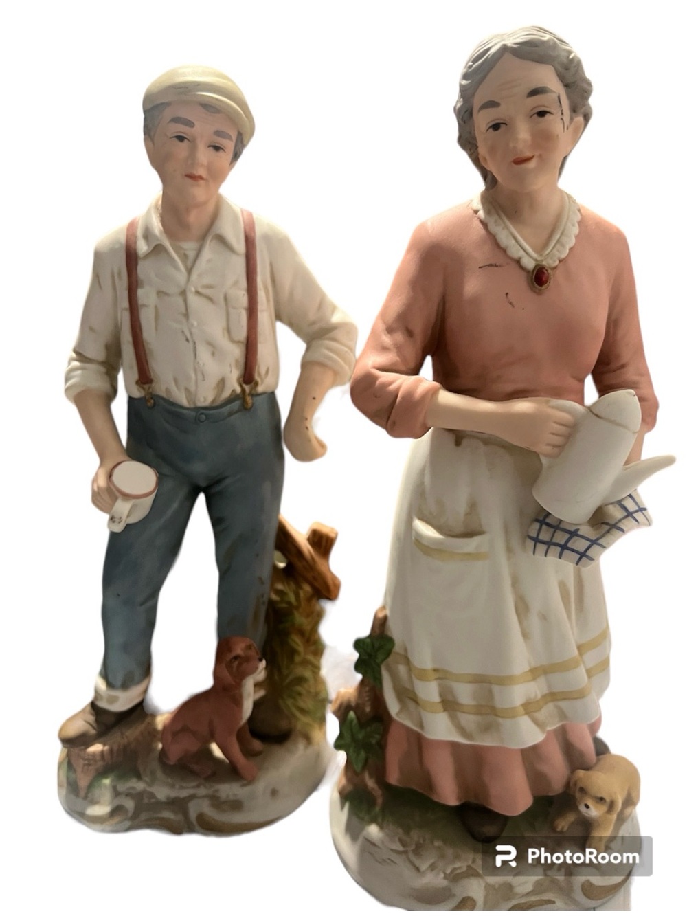 Vintage Homco 1425 Peaceful Years Porcelain Elderly Couple Figurines Set